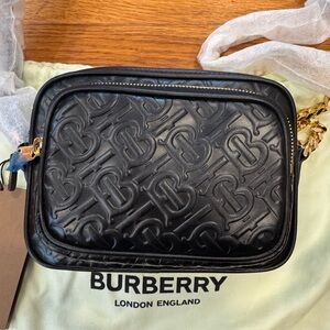 Burberry Black Embossed Camera Bag